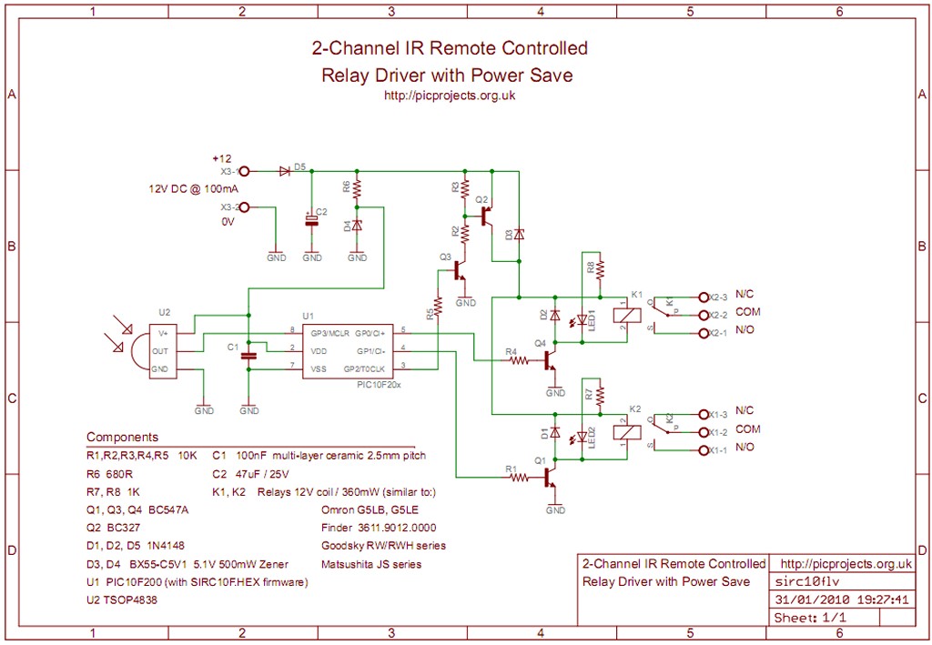 2-Channel IR Relay Controller